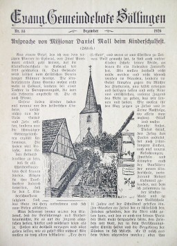 Cover page of Evang. Gemeindebote Söllingen / Titelseite des Evang. Gemeindebote Söllingen
